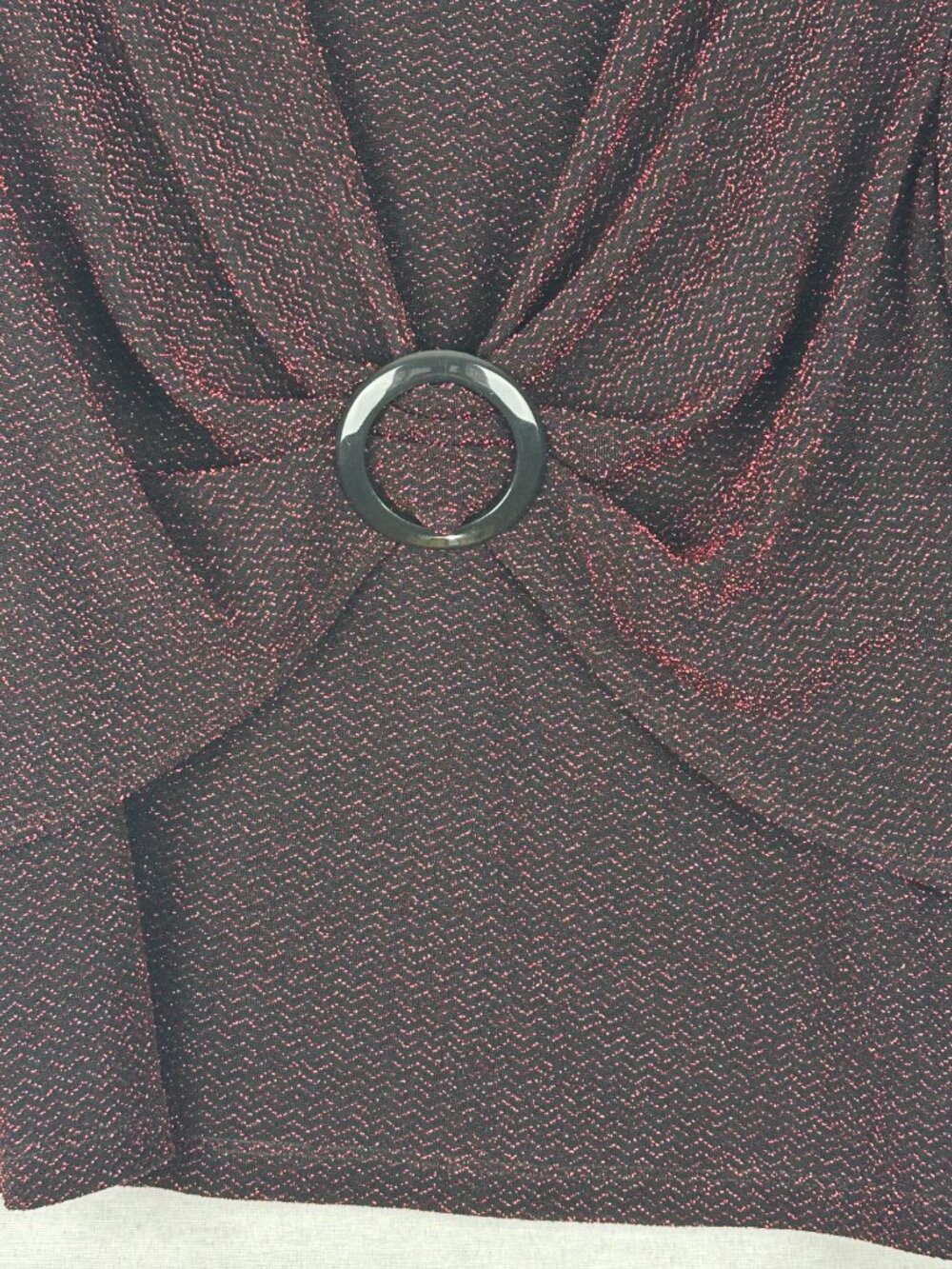 DRESSBARN BURGUNDY SPARKLY TWO-PIECE LOOK WOMEN'S TOP SIZE XL - Picture 4 of 11
